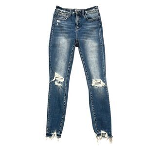 Flying Monkey Blue Skinny Jeans with Distressed Details